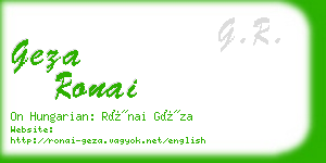geza ronai business card